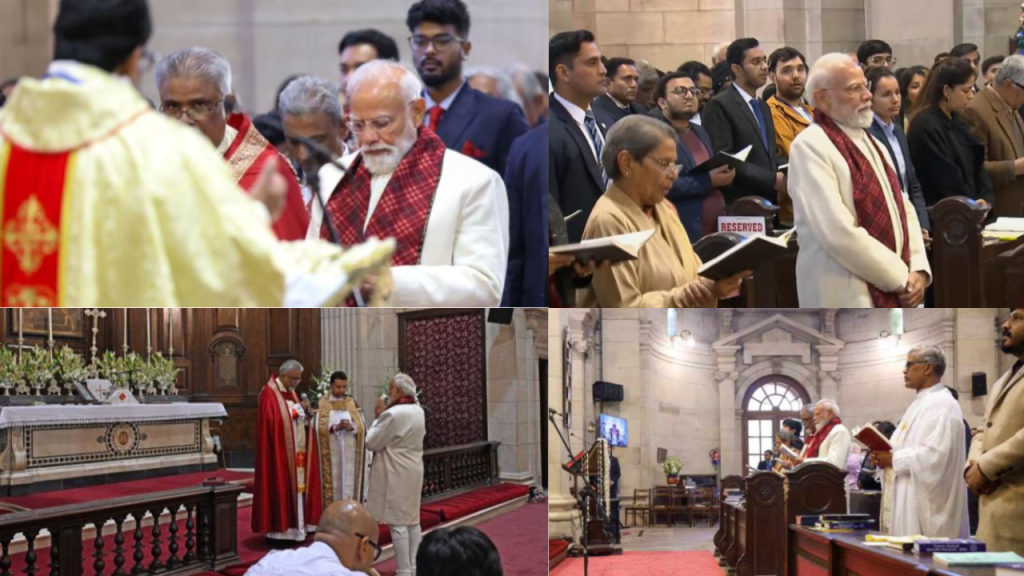 क्रिसमस पर चर्च पहुंचे पीएम मोदी, प्रार्थना सभा में हुए शामिल !